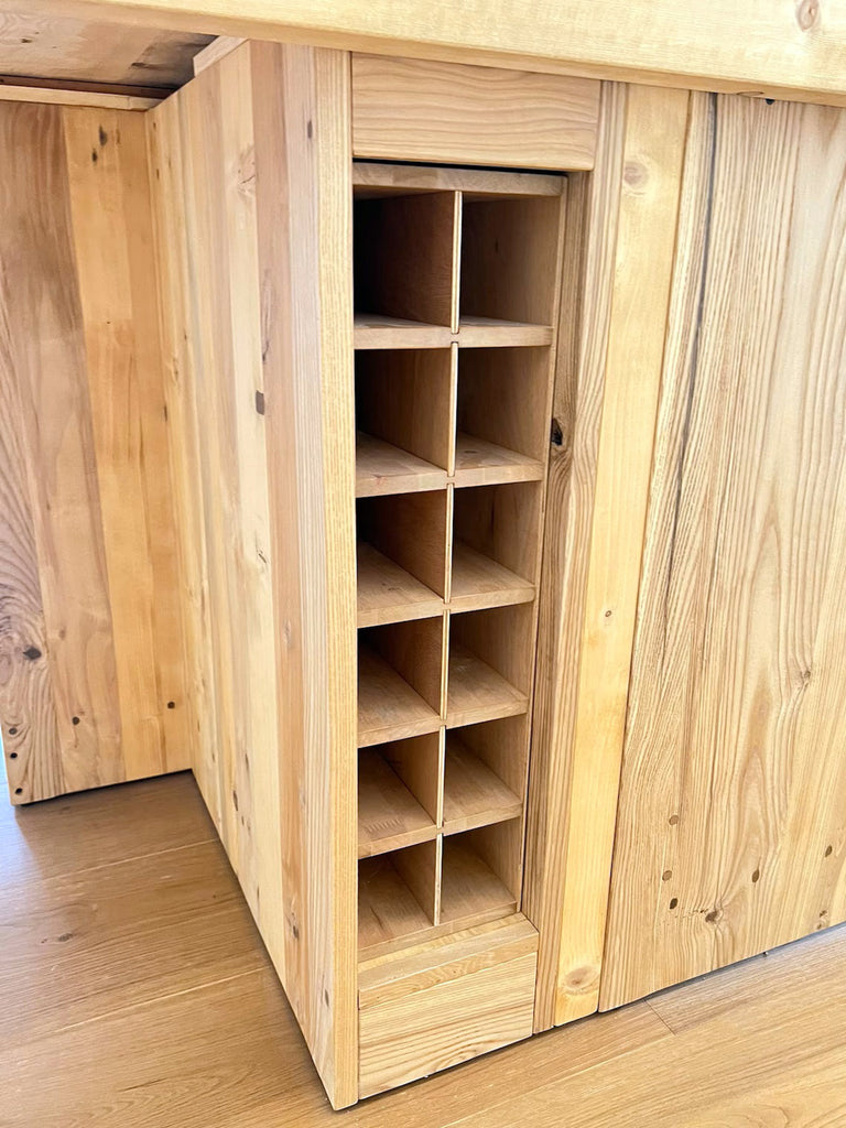Cucina lineare modello Venezia parete moderna da 330cm + Isola country 230x220xh95 cm Tutto legno massello personalizzabile SU MISURA
