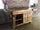 Banco Falegname per arredo cucina e soggiorno stile INDUSTRIAL VISSUTO legno massello 4 cassetti 2 morse 180x55xh85 cm