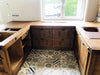 Cucina a ferro di cavallo stile INDUSTRIAL / COUNTRY VISSUTO TUTTO in legno massello predisposizione elettrodomestici 200x200x340 cm