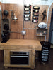Isola mini Cucina stile BANCO FALEGNAME / INDUSTRIAL legno massello con predisposizione forno incasso 130x60xh80 cm
