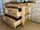 Cucina mini stile COUNTRY / INDUSTRIAL in legno massello con lavello miscelatore e piano cottura inclusi 160x70xh90 cm