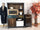 Mobile Credenza/Libreria + comodino multiuso stile INDUSTRIAL con bordi effetto metallo legno multicolore misure 90x45xh180 cm