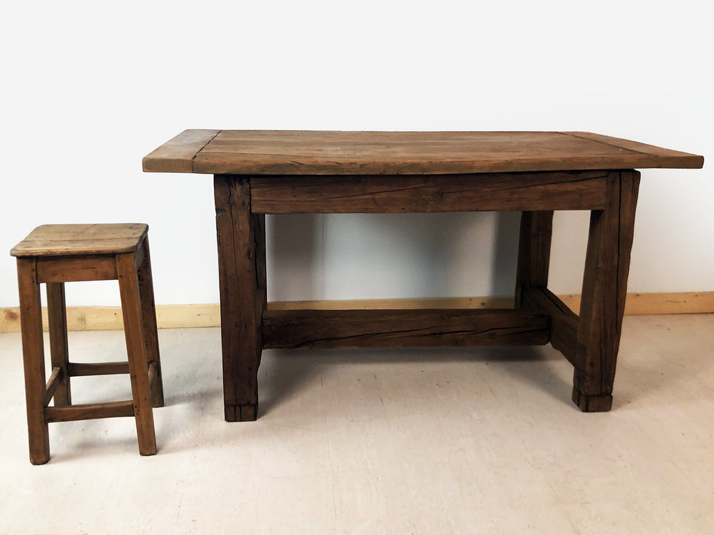 Fixed table kitchen dining room tavern style RUSTIC VISSUTO INVECCHIATO in solid recycled wood 160x85xh78 cm