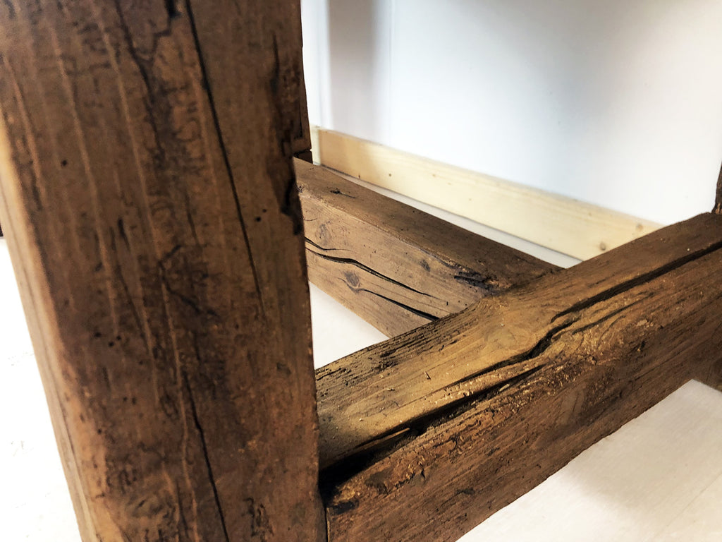 Fixed table kitchen dining room tavern style RUSTIC VISSUTO INVECCHIATO in solid recycled wood 160x85xh78 cm