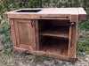 Cucina piccola stile BANCO FALEGNAME / INDUSTRIAL legno massello con lavello e miscelatore inclusi 140x65xh90 cm