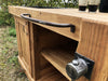 Cucina piccola stile BANCO FALEGNAME / INDUSTRIAL legno massello con lavello e miscelatore inclusi 140x65xh90 cm