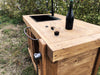 Cucina piccola stile BANCO FALEGNAME / INDUSTRIAL legno massello con lavello e miscelatore inclusi 140x65xh90 cm