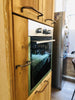 Cucina lineare stile INDUSTRIAL + pensili mensole colonna predisposizione elettrodomestici PARETE IN LEGNO OPZIONALE PERSONALIZZABILE SU MISURA