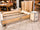 Letto stile INDUSTRIAL a due piazze Testiera + giroletto + comodini su ruote piroettanti tutto legno massello e profili in alluminio 200x180xh35 cm