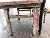 Solid wood BANCO FALEGNAME / INDUSTRIAL style kitchen and dining table with drawer and wooden vice 160x80x80 cm