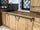 Linear kitchen BOLOGNA COUNTRY / INDUSTRIAL style solid ash without appliances + multifunction dark + radiator cover measures 270x63xh90 cm