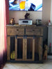 Mobile soggiorno stile INDUSTRIAL legno massello porte scorrevoli e cuccia per il cane 120x70xh120 cm