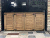 NEW MODEL!! Solid wood furniture 120 L SEPARATE BIN COVER for outdoor use for 4 glass plastic paper waste bins