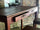 Console Raised snack table COUNTRY style kitchen island solid wood 2 drawers leather handles 130x50xh100 cm