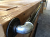 INDUSTRIAL style kitchen island ALL in solid wood with ruined effect, predisposition for appliances 320x160xh95 cm