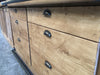 INDUSTRIAL style kitchen island ALL in solid wood with ruined effect, predisposition for appliances 320x160xh95 cm