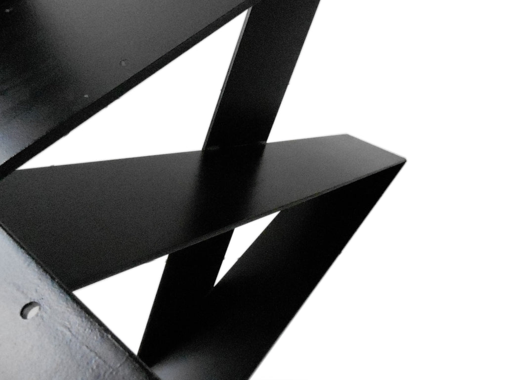 Coppia GAMBE TAVOLO in ferro piatto di Design scultoreo in stile INDUSTRIAL sez.20x1cm GTFPIZ-01