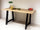 Fixed kitchen and dining table INDUSTRIAL VISSUTO style in solid wood and iron legs measures 200x100xh80 cm
