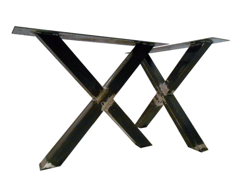 Fixed kitchen and dining table INDUSTRIAL VISSUTO style in solid wood and iron legs measures 200x100xh80 cm