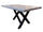 Fixed kitchen and dining table INDUSTRIAL VISSUTO style in solid wood and iron legs measures 200x100xh80 cm