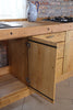 Cucina lineare stile misto INDUSTRIAL / COUNTRY legno massello ad effetto vissuto predisposizione elettrodomestici 465x65xh90 cm