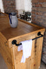 Cucina lineare stile misto INDUSTRIAL / COUNTRY legno massello ad effetto vissuto predisposizione elettrodomestici 465x65xh90 cm