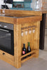 Kitchen island with INDUSTRIAL style high counter ALL in solid wood with provision for appliances 240x120xh90 cm