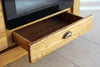 Kitchen island with INDUSTRIAL style high counter ALL in solid wood with provision for appliances 240x120xh90 cm