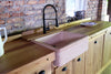 COUNTRY / RUSTIC style kitchen in solid ash and fir with stone sink, dishwasher ready, measures 280x65xh90 cm