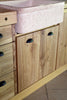 COUNTRY / RUSTIC style kitchen in solid ash and fir with stone sink, dishwasher ready, measures 280x65xh90 cm