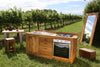 Cucina lineare 200x65xh87 cm stile INDUSTRIAL / COUNTRY TUTTA in legno massello COMPLETA DI ELETTRODOMESTICI + SPECCHIO 80xh200 cm