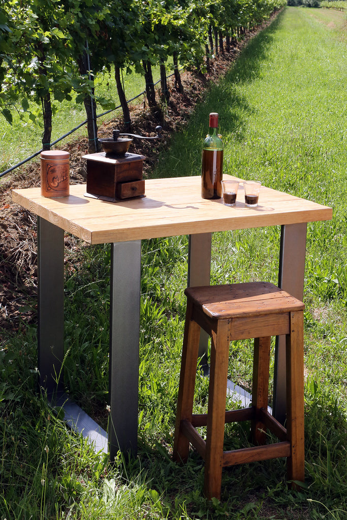 Cucina lineare 200x65xh87 cm stile INDUSTRIAL / COUNTRY TUTTA in legno massello COMPLETA DI ELETTRODOMESTICI + SPECCHIO 80xh200 cm
