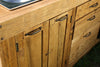 Cucina lineare 200x65xh87 cm stile INDUSTRIAL / COUNTRY TUTTA in legno massello COMPLETA DI ELETTRODOMESTICI + SPECCHIO 80xh200 cm