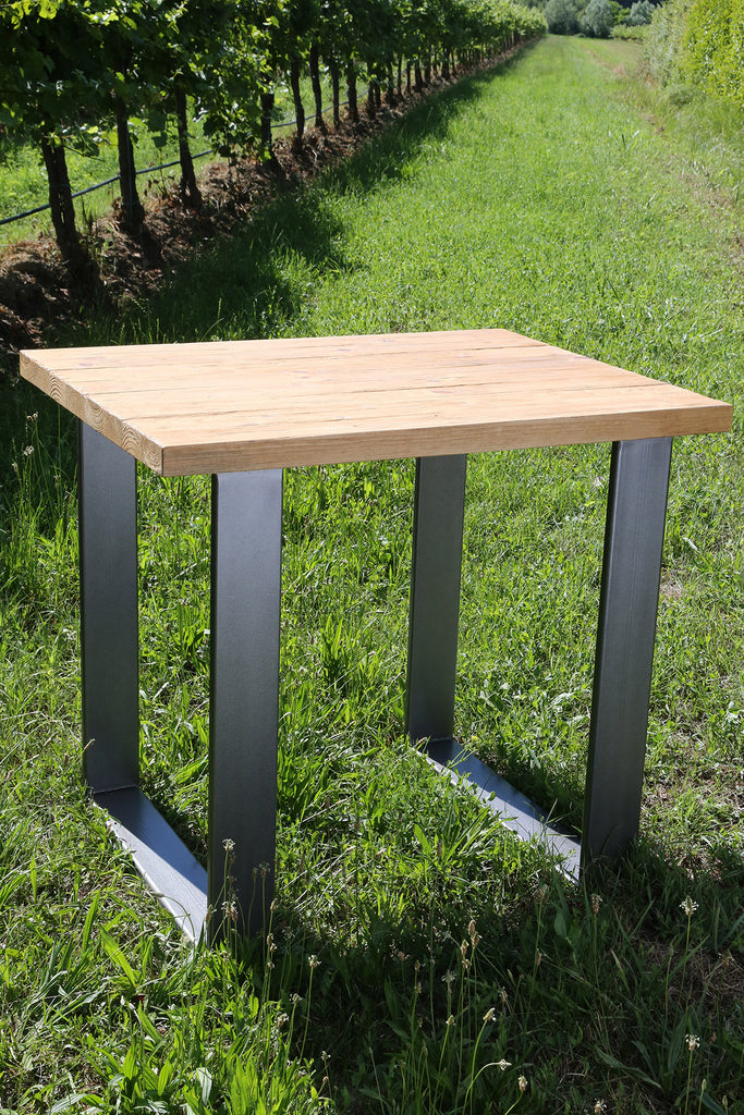Cucina lineare 200x65xh87 cm stile INDUSTRIAL / COUNTRY TUTTA in legno massello COMPLETA DI ELETTRODOMESTICI + SPECCHIO 80xh200 cm