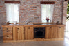 Cucina lineare stile misto COUNTRY / RUSTICA TUTTA in legno massello ad effetto rovinato predisposizione elettrodomestici 330x65xh87 cm