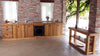 Cucina lineare stile misto COUNTRY / RUSTICA TUTTA in legno massello ad effetto rovinato predisposizione elettrodomestici 330x65xh87 cm