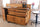 Cucina lineare con schienale rialzato stile COUNTRY / INDUSTRIAL legno massello con predisposizione lavello 180x65xh85 cm