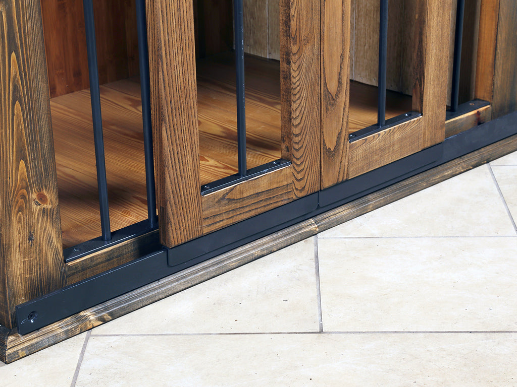 Mobile soggiorno stile INDUSTRIAL legno massello porte scorrevoli e cuccia per il cane 120x70xh120 cm