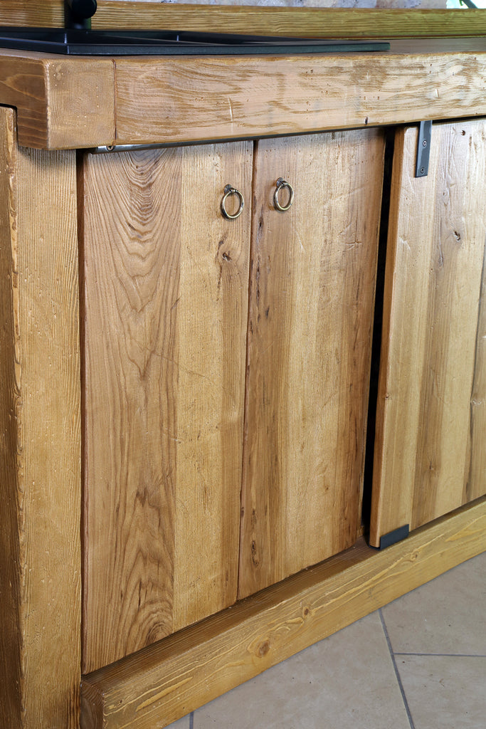 Linear kitchen BOLOGNA COUNTRY / INDUSTRIAL style solid ash without appliances + radiator air intake measures 270x63xh90 cm