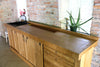 Linear kitchen BOLOGNA COUNTRY / INDUSTRIAL style solid ash without appliances + radiator air intake measures 270x63xh90 cm