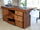 Kitchen island with INDUSTRIAL style BAR counter in solid wood, provision for appliances, optional stool 200x100xh100 cm