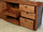 Kitchen island with INDUSTRIAL style BAR counter in solid wood, provision for appliances, optional stool 200x100xh100 cm