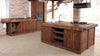 Cucina lineare con colonna e Isola Cucina in stile INDUSTRIAL interamente in legno massello