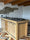 Kitchen island with INDUSTRIAL style BAR counter in solid wood, provision for appliances, optional stool 200x100xh100 cm