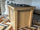 Kitchen island with INDUSTRIAL style BAR counter in solid wood, provision for appliances, optional stool 200x100xh100 cm