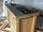Kitchen island with INDUSTRIAL style BAR counter in solid wood, provision for appliances, optional stool 200x100xh100 cm