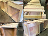 Isola Cucina CUNEO in stile INDUSTRIAL legno massello e TOP in pietra naturale predisposizione elettrodomestici e pensile opzionale misure 230x90xh100cm