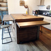Kitchen + island MUNSTER INDUSTRIAL style 300x65xh90cm + 240x120xH100cm in solid wood and CUSTOM