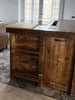 Kitchen + island MUNSTER INDUSTRIAL style 300x65xh90cm + 240x120xH100cm in solid wood and CUSTOM