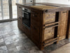 Kitchen + island MUNSTER INDUSTRIAL style 300x65xh90cm + 240x120xH100cm in solid wood and CUSTOM